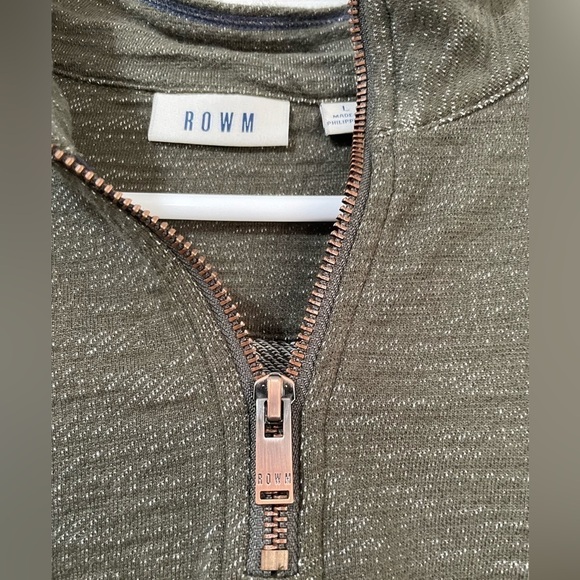 ROWM Mens 1/4 Green Zipper Sweater size Large - Picture 4 of 8